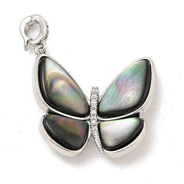 Brass Micro Pave Clear Cubic Zirconia Pendants