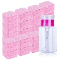 Biutee Lint Free Nail Wipes 1200pcs with Cleaner Bottle Set Pump Dispenser Push Down Cleanser Bottle Disposable Super Absorbe...