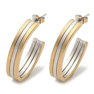 Letter C 202 Stainless Steel Multi Layered Stud Earrings
