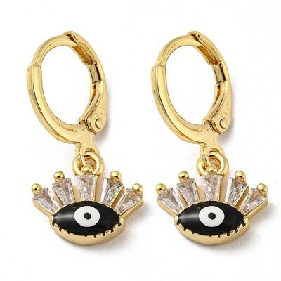 Real 18K Gold Plated Brass Dangle Leverback Earrings