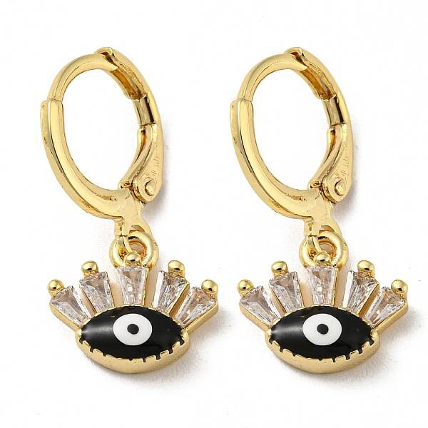 Real 18K Gold Plated Brass Dangle Leverback Earrings
