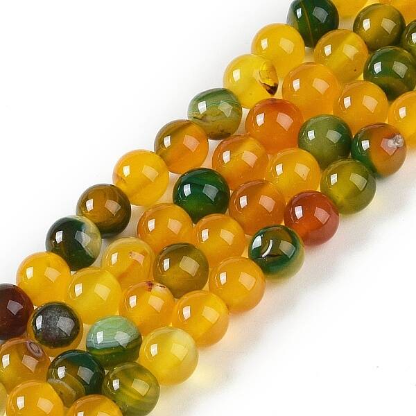 Natural Striped Agate/Banded Agate Beads Strands
