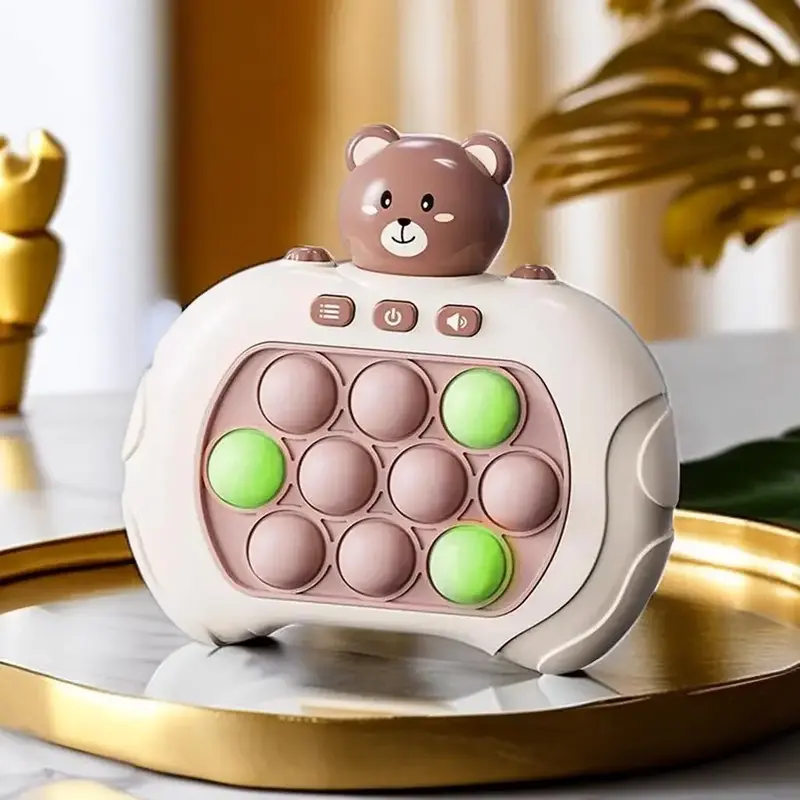 Cartoon Bear Design Quick Push Pop Game Machine for Summer Gift, 1 Count Handheld Gaming Device Game Console for Pop It Game,...