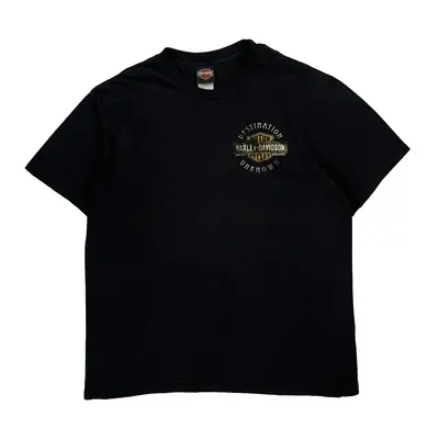 Manitoba, Canada Harley Davidson Graphic T-Shirt - XL Black Cotton