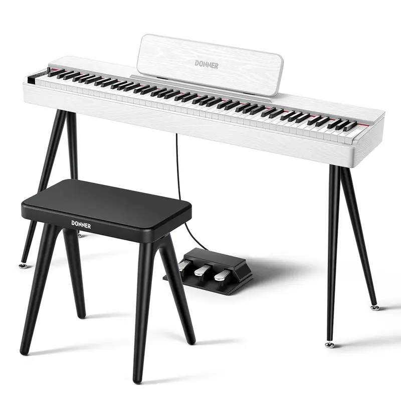 Donner OURA™ S100 Home Digital Piano - White / Piano+Black Bench