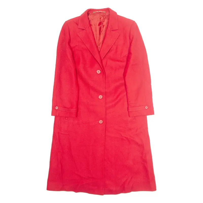 Womens Overcoat Jacket Red Wool L