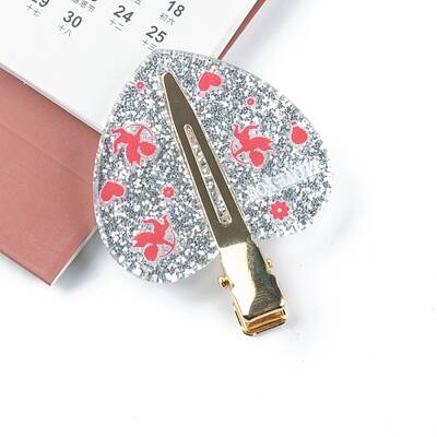 Valentine's Day Heart Acrylic Alligator Hair Clips