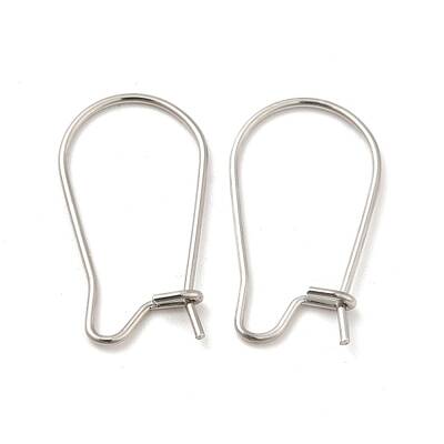Tarnish Resistant 316 Surgical Stainless Steel Hoop Earrings Findings Kidney Ear Wires
