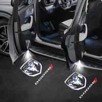 2Pcs Car Logo Welcome Light LED Welcome Lights Wireless Door Projector Lamp Battery Powered for Dodge Jeep