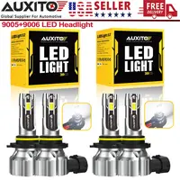 AUXITO 9005 9006 LED Headlight Bulbs Combo for High Low Beam Replacement, 12000LM 6500K Cool White, Wireless Headlight LED Bu...