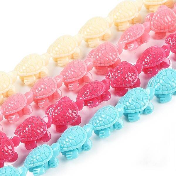 Synthetic Coral Carved Beads Strands