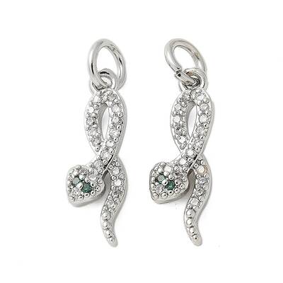 Brass Micro Pave Cubic Zirconia Pendants