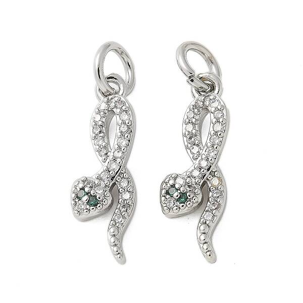 Brass Micro Pave Cubic Zirconia Pendants