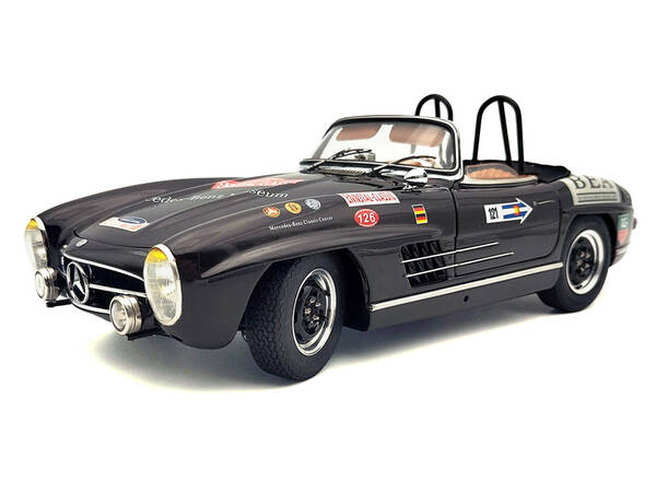 Mercedes-Benz 300 SL (W198 II) Roadster Racing Version Brown with Graphics Limited Edition to 1500 pieces Worldwide 1/18 Di...