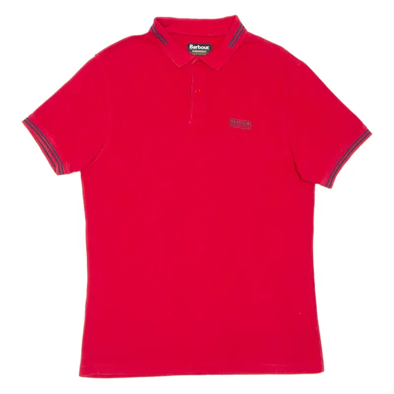 BARBOUR Mens Polo Shirt Red L