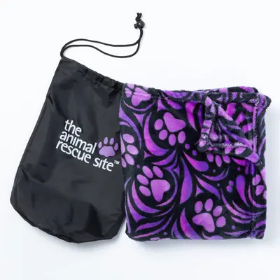 Super Cozy™ Paw Print Travel Blanket - Rainbow Paws