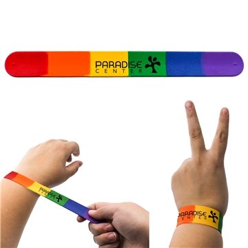 300 Customized Rainbow Slap Bracelet - Snap Action
