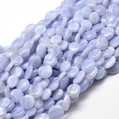 Natural Blue Lace Agate Gemstone Nuggets Bead Strands