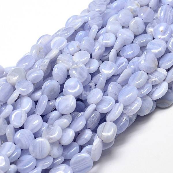 Natural Blue Lace Agate Gemstone Nuggets Bead Strands
