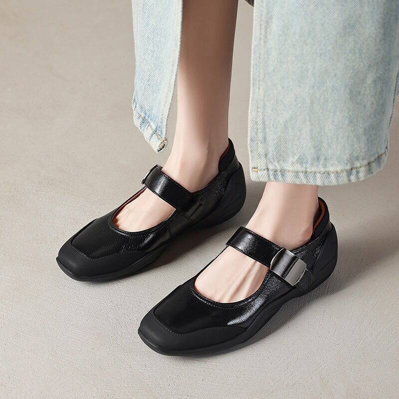 CHIKO Agate Round Toe Flatforms Mary Jane Shoes