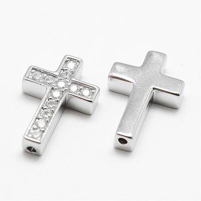 Brass Micro Pave Grade AAA Cubic Zirconia Beads