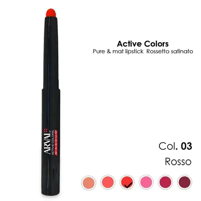ARVAL Pure & mat lipstick n. 03 - red satin lipstick - pencil