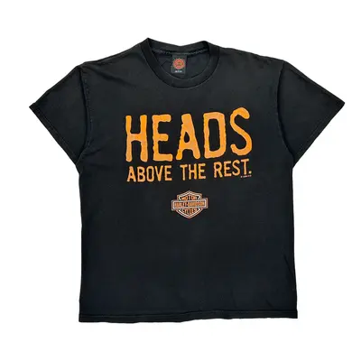 Harley Davidson Graphic T-Shirt - Large Black Cotton