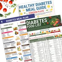3 Pcs Diabetes Food List, Printable Diabetic Food Chart Brochure, Diabetes Information Chart, Vitamin Low Carb, Meal Planner ...