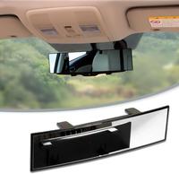 12 Inch Universal Rear View Mirror for Cars - High-Quality Glass, Wide Field of View, Clip-On Design, No Warranty