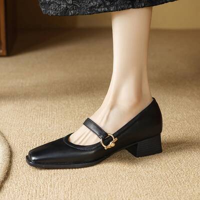 CHIKO Lynsey Square Toe Block Heels Mary Jane Shoes