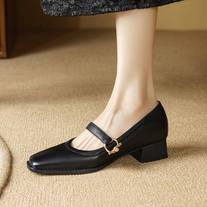 CHIKO Lynsey Square Toe Block Heels Mary Jane Shoes