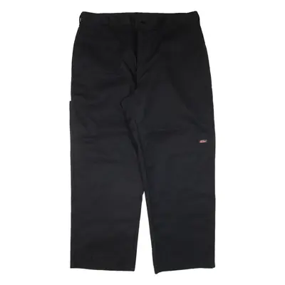 DICKIES Double-knee Workwear Mens Trousers Black Loose Straight W40 L30