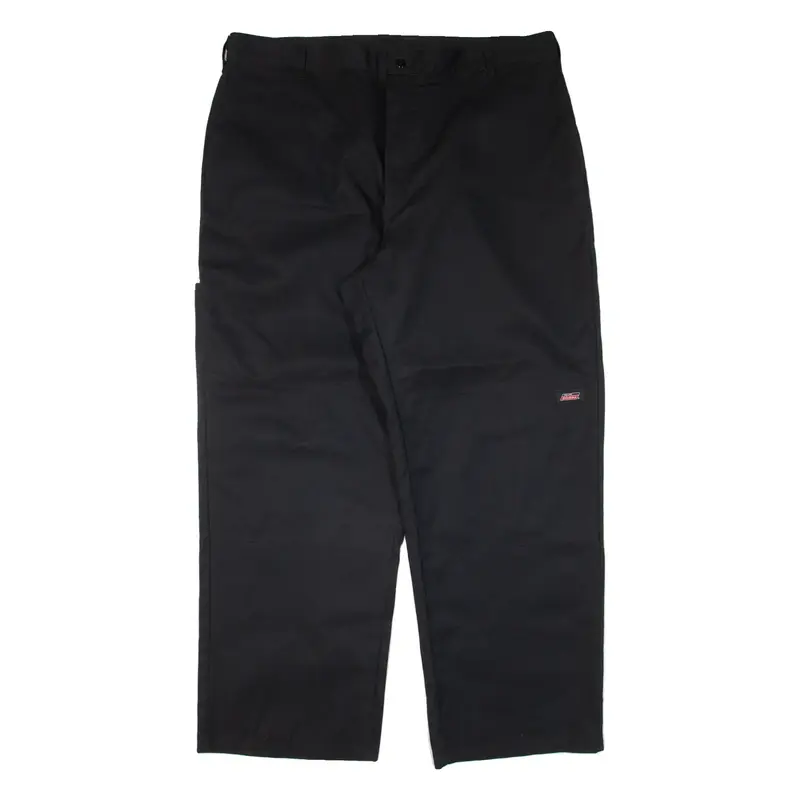 DICKIES Double-knee Workwear Mens Trousers Black Loose Straight W40 L30