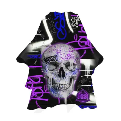 Purple Skull Cape Eurostil with neoprene neck 1un