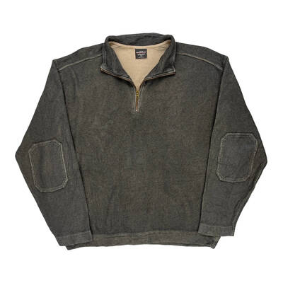 Woolrich 1/4 Zip - Large Grey Cotton