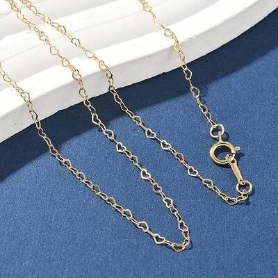 Brass Heart Link Chain Necklaces for Women