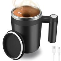 Self Stirring Coffee Mug, Rechargeable Automatic Magnetic Stirring Mug, Rotatable Stainless Steel Electric Mixing Cup with Li...