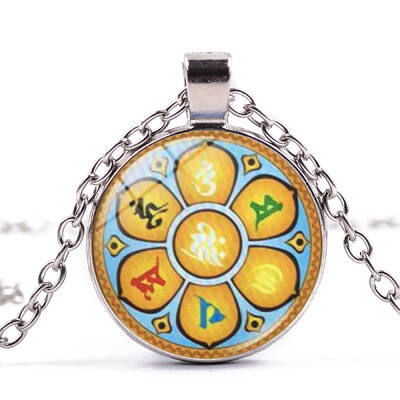 7 Chakra Glass Pendant Necklace