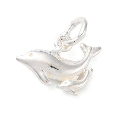 925 Sterling Silver Double Dolphin Charms