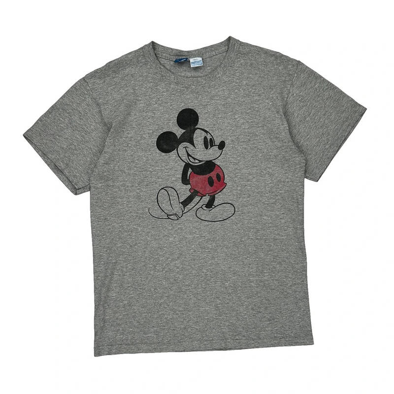 Mickey Mouse Disney Graphic T-Shirt - Small Grey Cotton