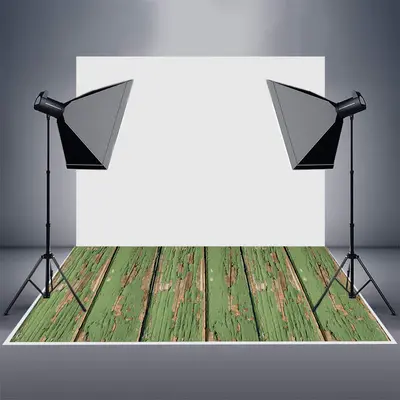 Green Worn Wood Plank Fence Photo Rubber Floor Mat - Aperturee