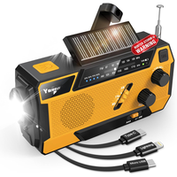 Hand Crank  Radio NOAA Weather Radio 7400mWh  Operated 3 in 1   Hand Crank Charger with AM FM Portable Solar  Radio for Winte...