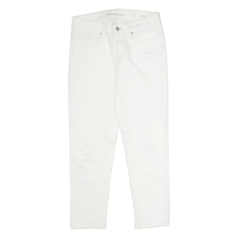 CALVIN KLEIN JEANS Capri Womens Jeans White Regular Jegging W28 L24