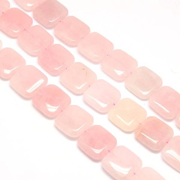 Natural Square Rose Quartz Beads Strands