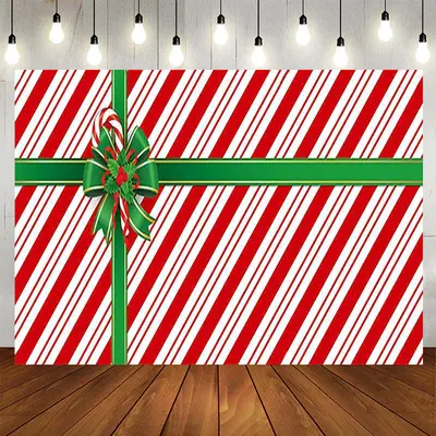 Red White Diagonal Stripe Gift Christmas Backdrop - Aperturee