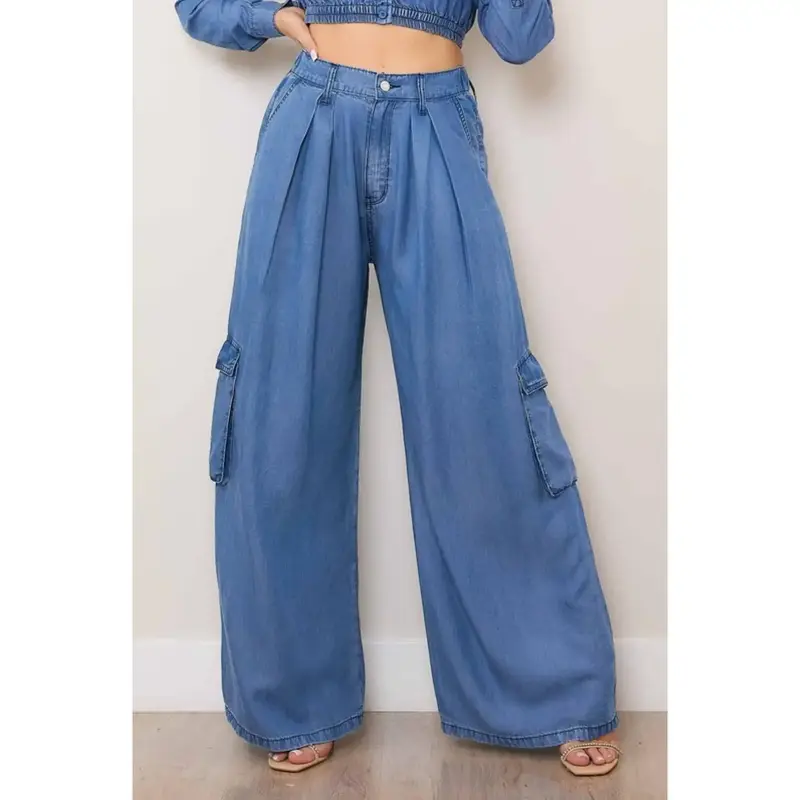 Lidia Tencel Wide Cargo Pants