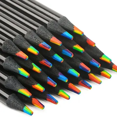 7 in 1 Rainbow Color Pencils Drawing Supplies, 10pcs Fun Multi-function Colorful Drawing Markers, Coloring Book Markers, Acry...