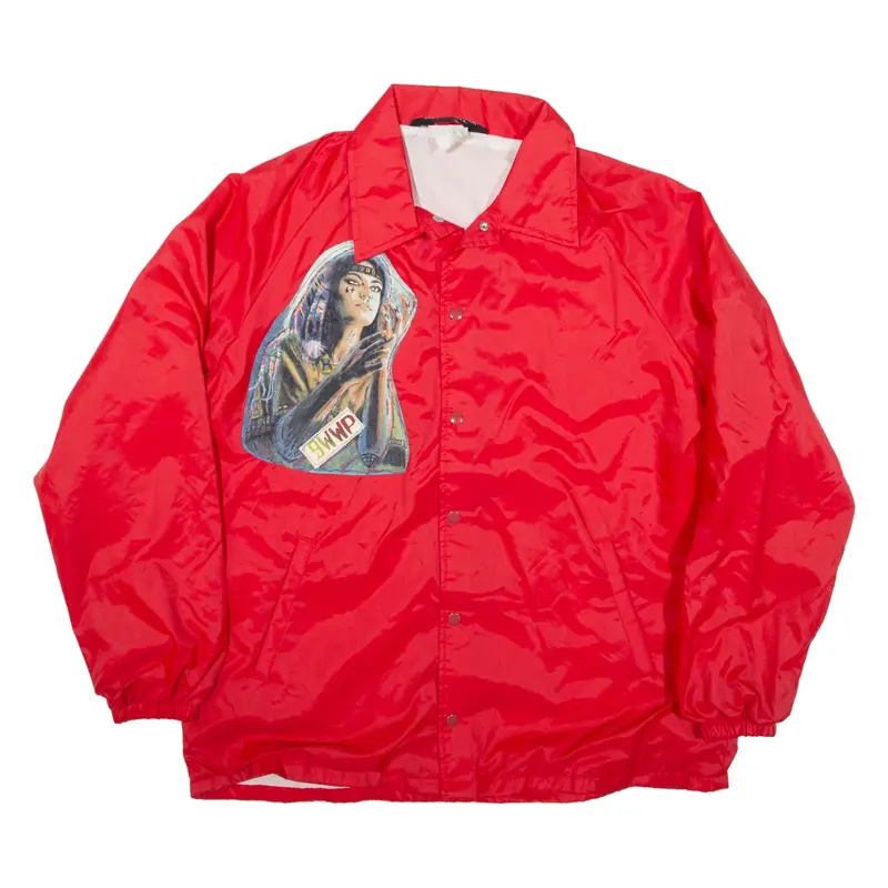 SPORTMASTER Coach Jacket Red Nylon Mens L