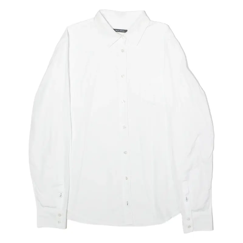 MARC O'POLO Womens Plain Shirt White Long Sleeve UK 12