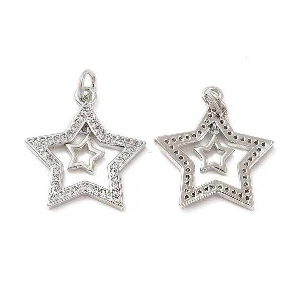 Brass Micro Pave Cubic Zirconia Pendants
